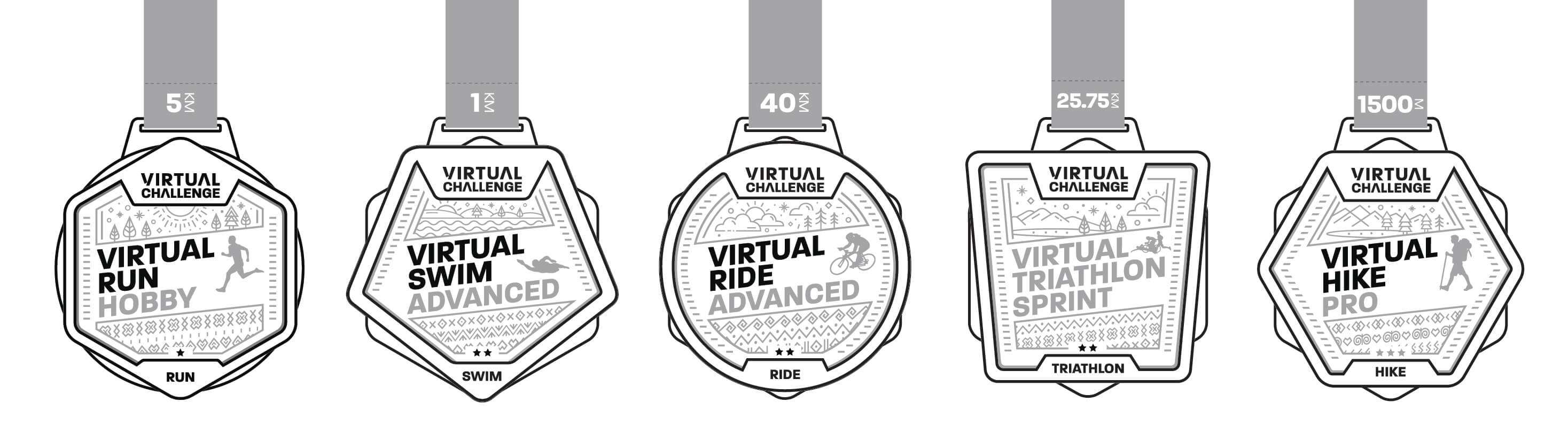 Virtual Challenge skice medaili